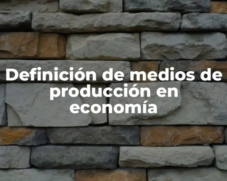 Definición de medios de producción en economía