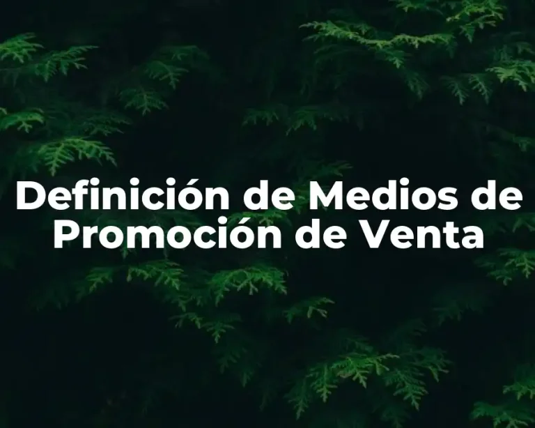 Definición de Medios de Promoción de Venta