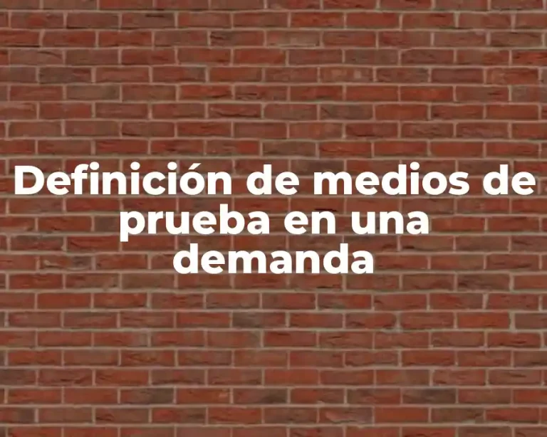 Definición de medios de prueba en una demanda