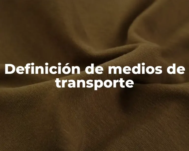 Definición de medios de transporte