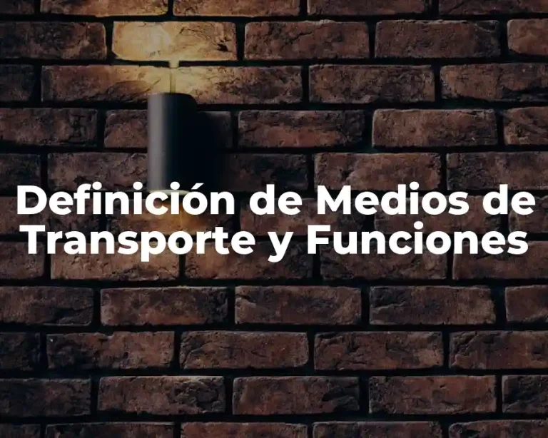 Definición de Medios de Transporte y Funciones