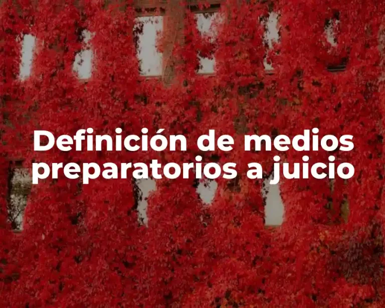 Definición de medios preparatorios a juicio
