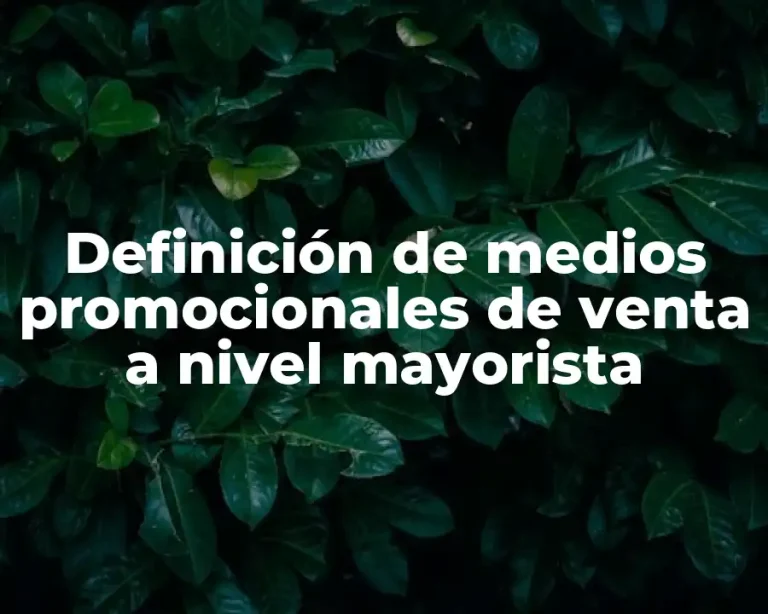 Definición de medios promocionales de venta a nivel mayorista