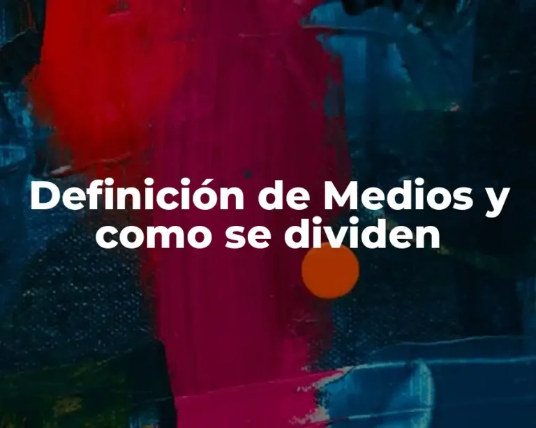 Definición de Medios y como se dividen