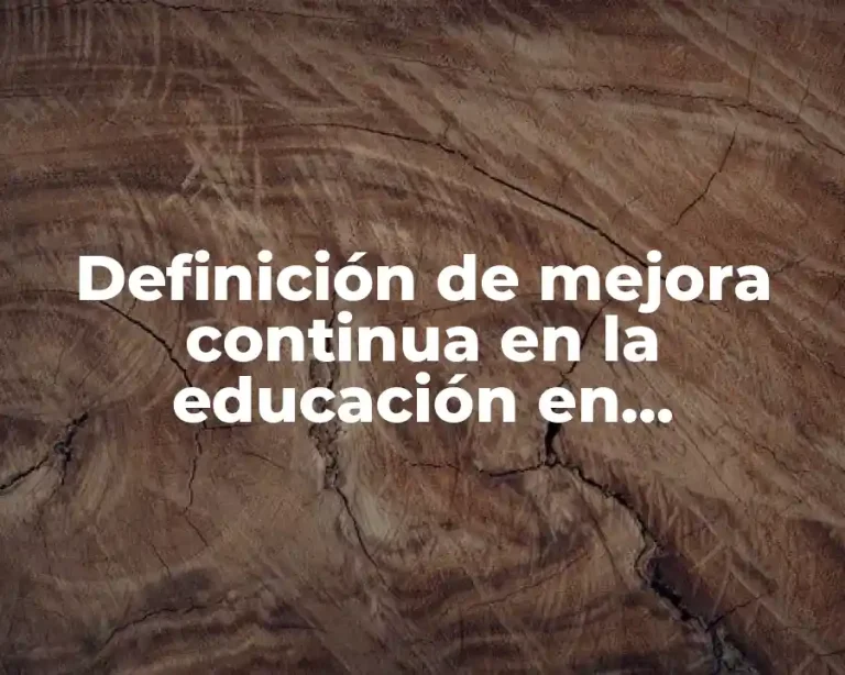 Definición de mejora continua en la educación en secundaria