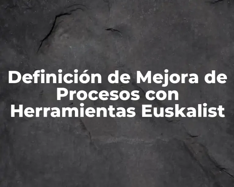 Definición de Mejora de Procesos con Herramientas Euskalist