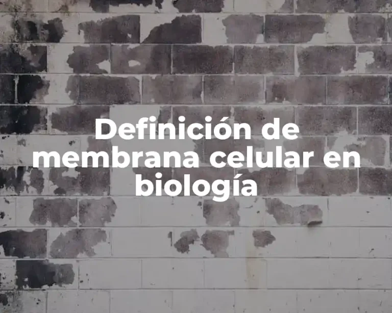 Definición de membrana celular en biología