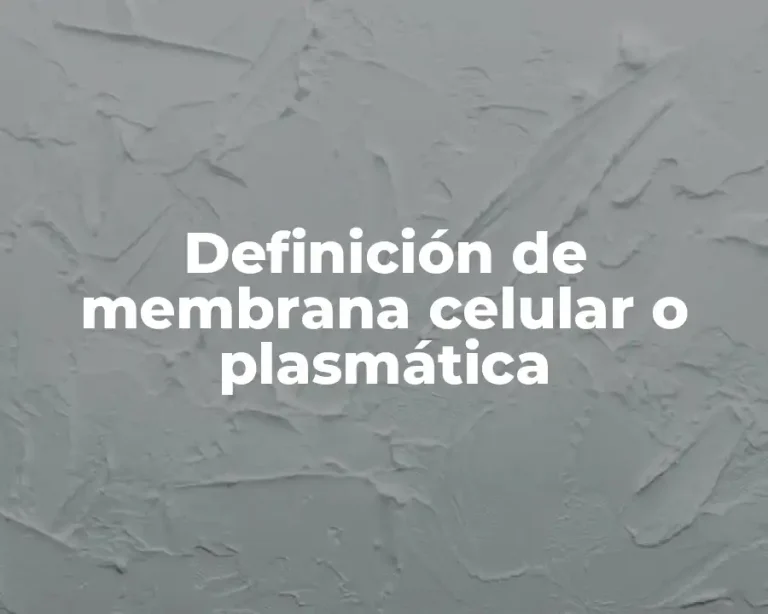 Definición de membrana celular o plasmática