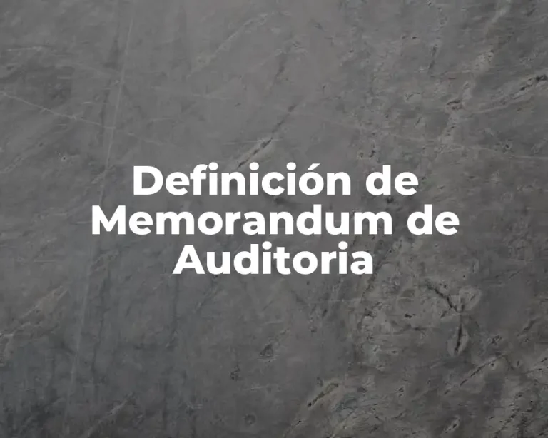 Definición de Memorandum de Auditoria