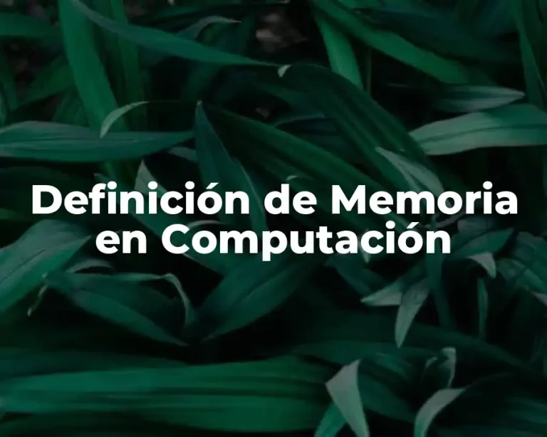 Definición de Memoria en Computación