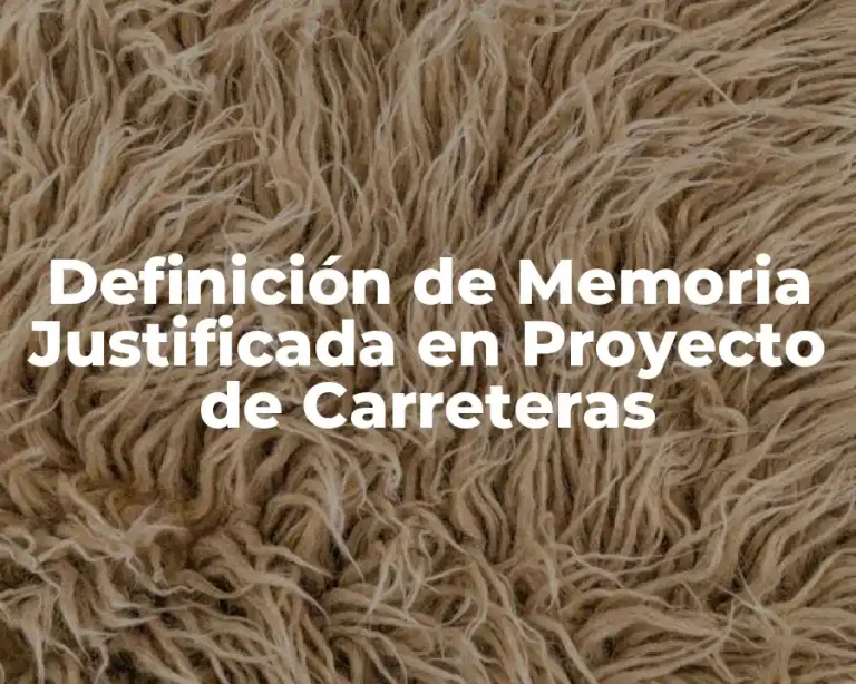 Definición de Memoria Justificada en Proyecto de Carreteras