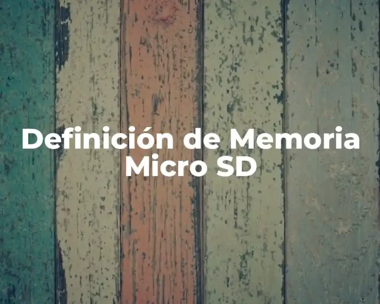 Definición de Memoria Micro SD