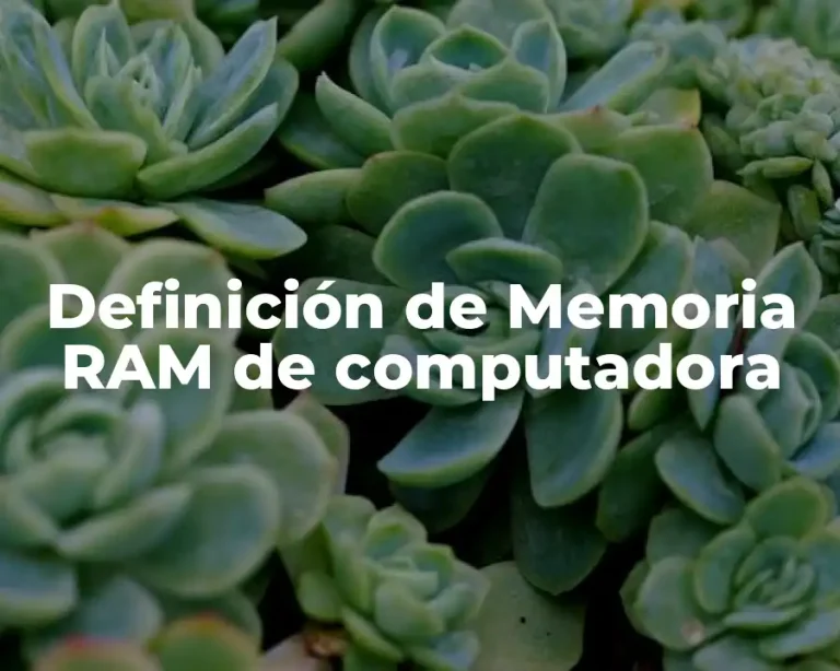 Definición de Memoria RAM de computadora
