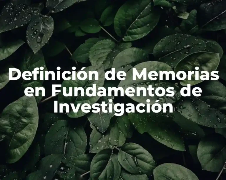 Definición de Memorias en Fundamentos de Investigación