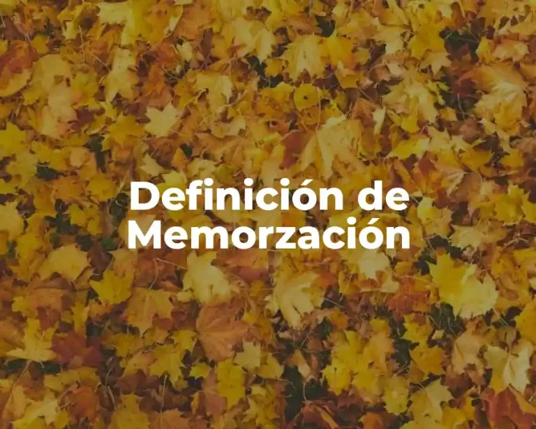 Definición de Memorzación