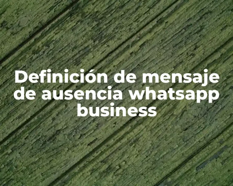 Definición de mensaje de ausencia whatsapp business