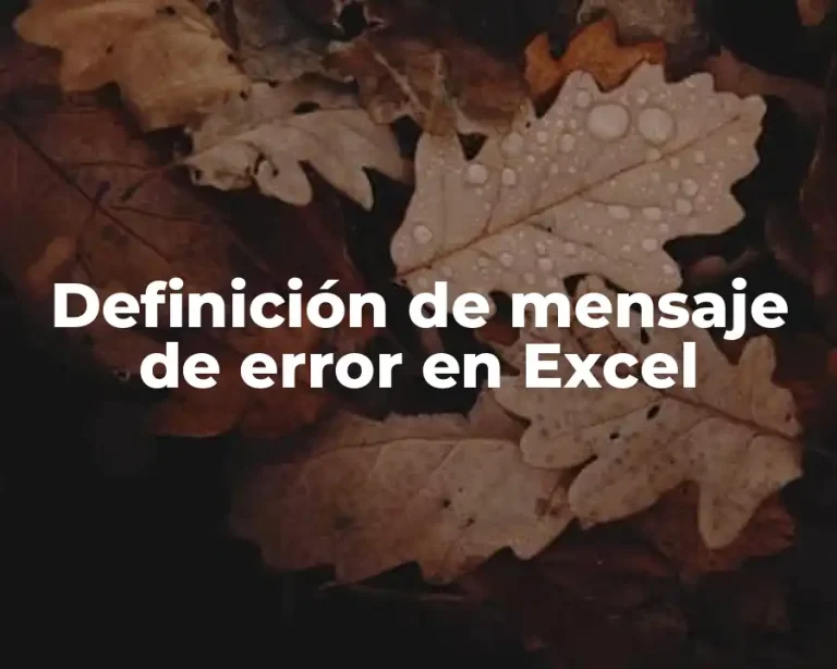 Definición de mensaje de error en Excel