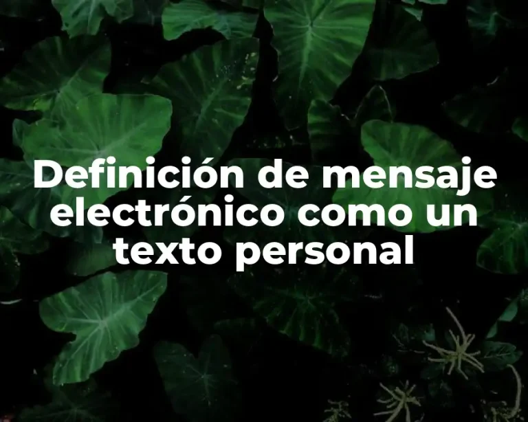 Definición de mensaje electrónico como un texto personal
