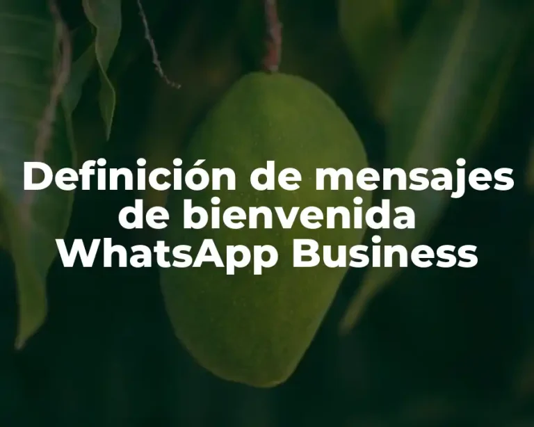 Definición de mensajes de bienvenida WhatsApp Business