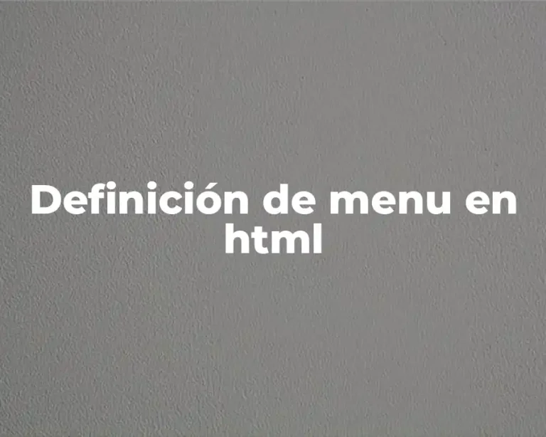 Definición de menu en html