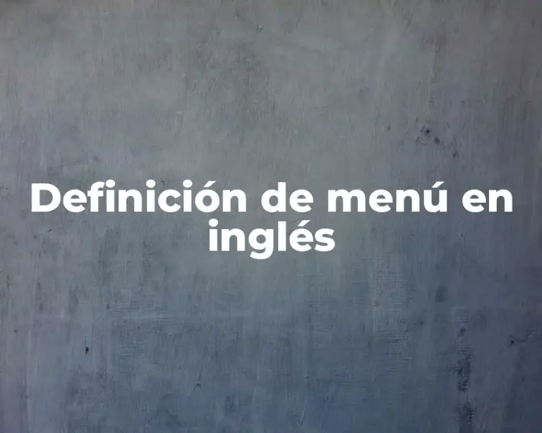 Definición de menú en inglés