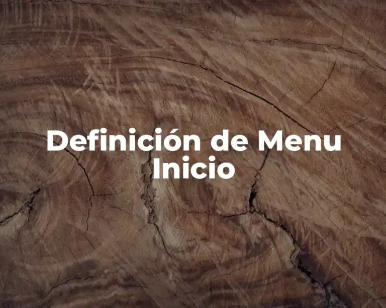Definición de Menu Inicio