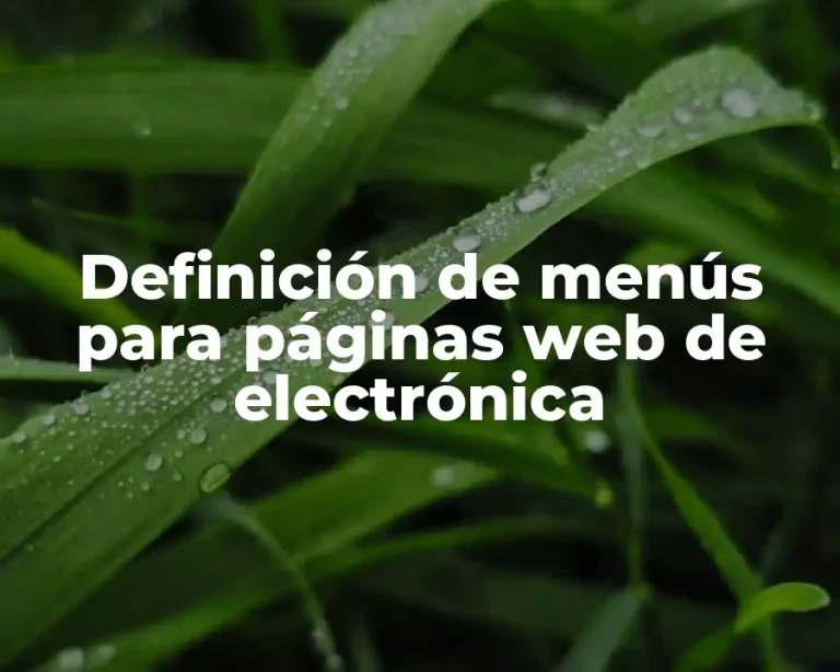 Definición de menús para páginas web de electrónica