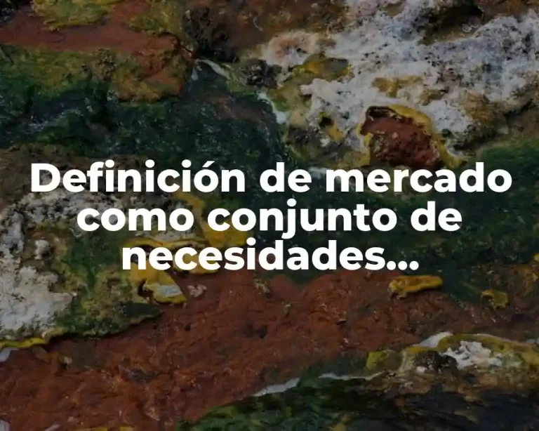 Definición de mercado como conjunto de necesidades insatisfechas