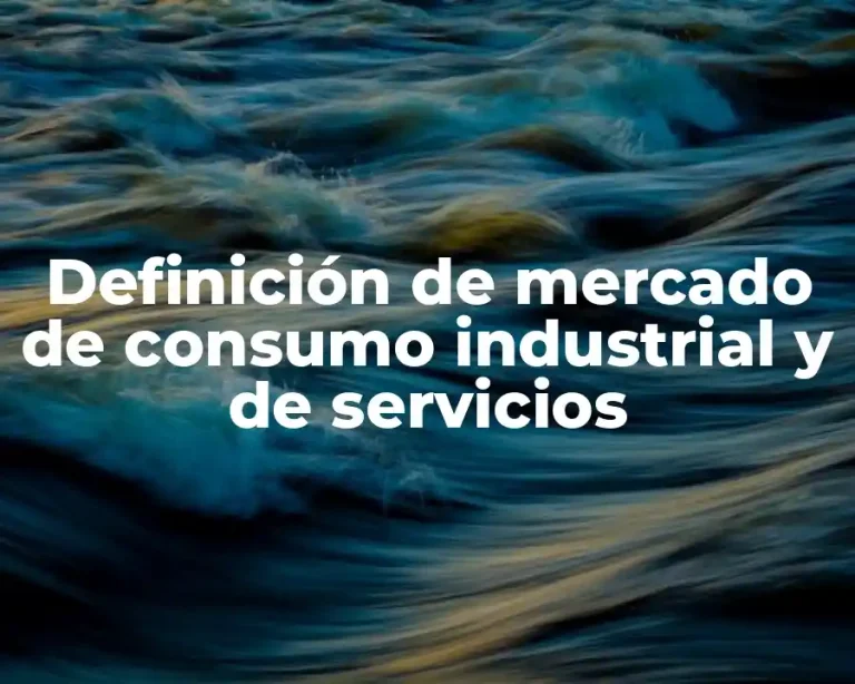 Definición de mercado de consumo industrial y de servicios