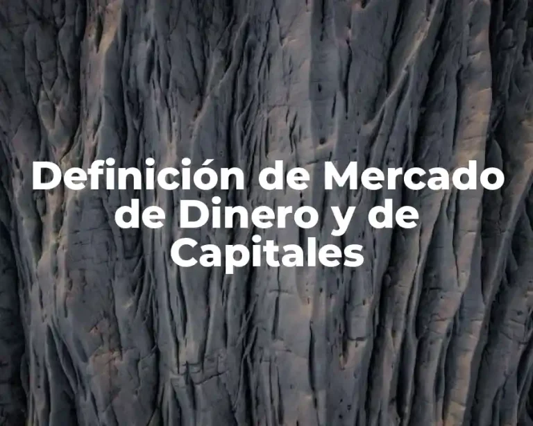 Definición de Mercado de Dinero y de Capitales