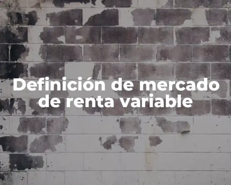 Definición de mercado de renta variable