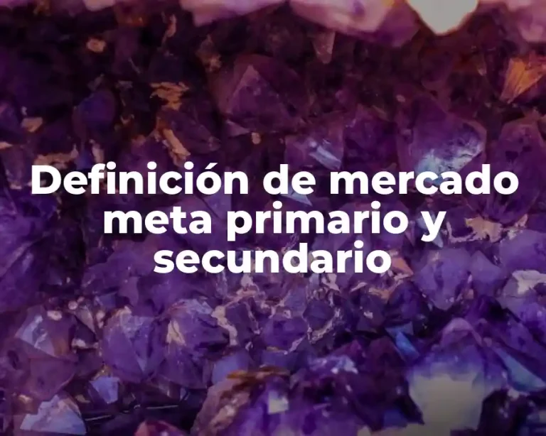 Definición de mercado meta primario y secundario