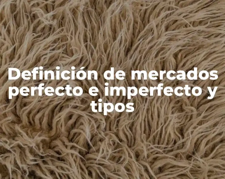 Definición de mercados perfecto e imperfecto y tipos