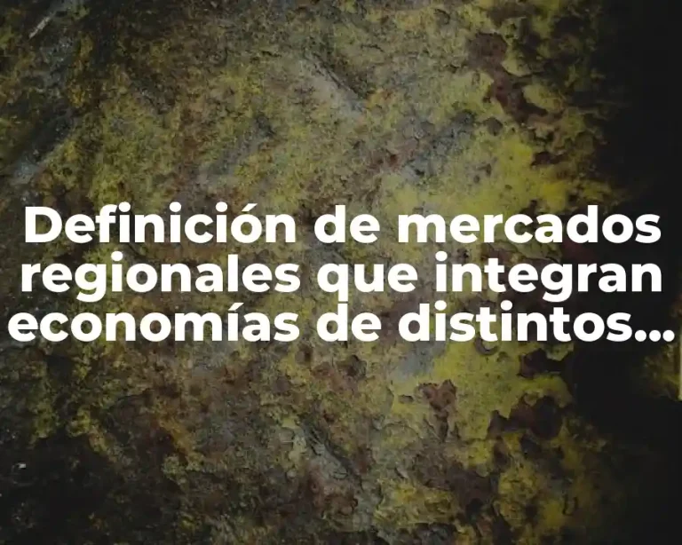 Definición de mercados regionales que integran economías de distintos países