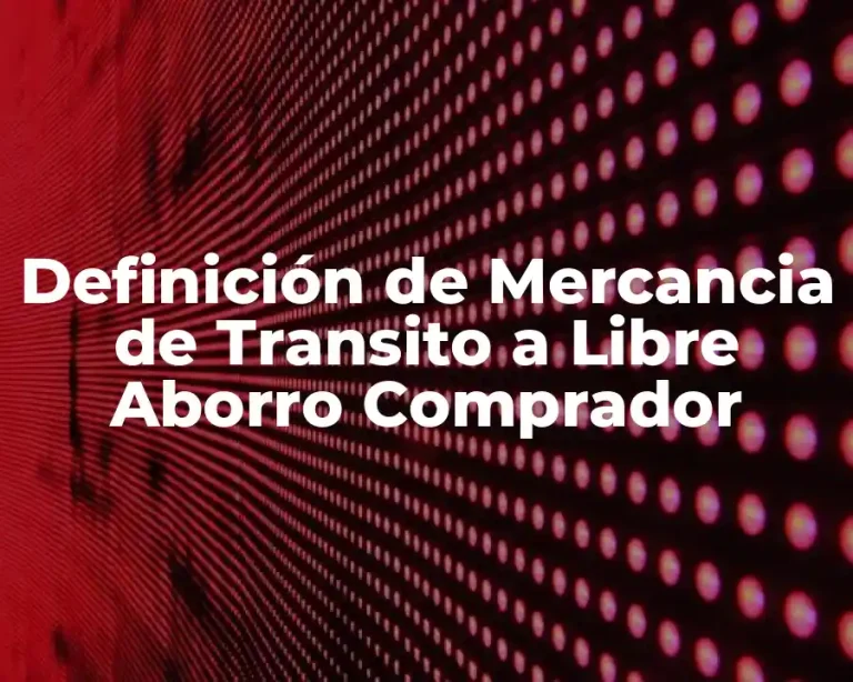 Definición de Mercancia de Transito a Libre Aborro Comprador