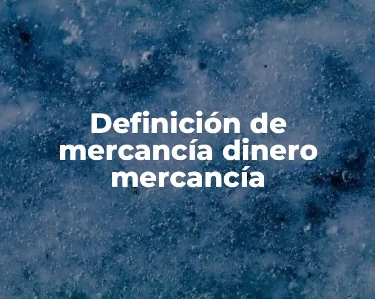Definición de mercancía dinero mercancía