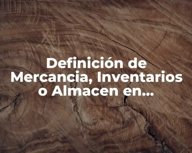 Definición de Mercancia, Inventarios o Almacen en Contabilidad