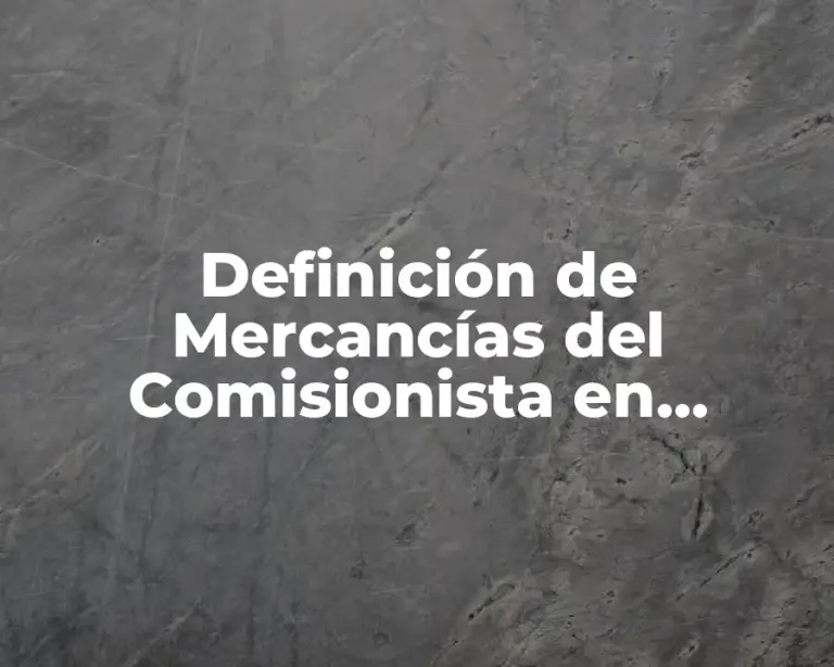 Definición de Mercancías del Comisionista en Tránsito