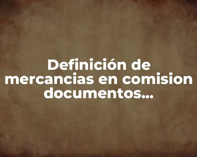 Definición de mercancias en comision documentos descontados y endosados