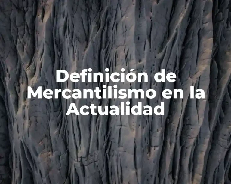 Definición de Mercantilismo en la Actualidad