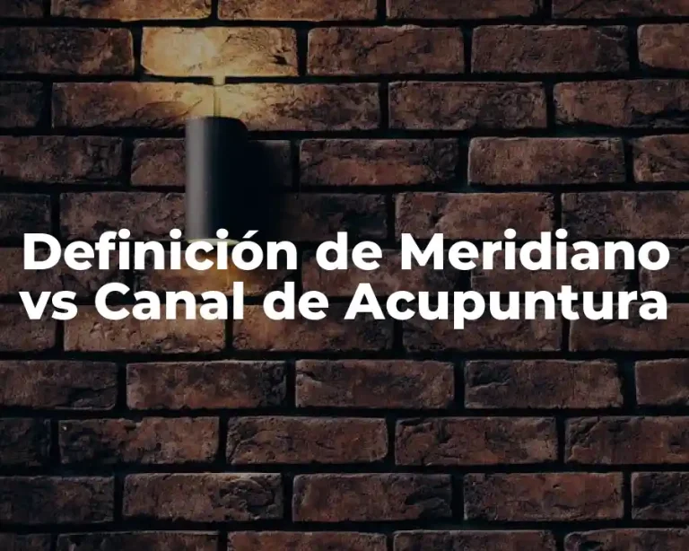 Definición de Meridiano vs Canal de Acupuntura