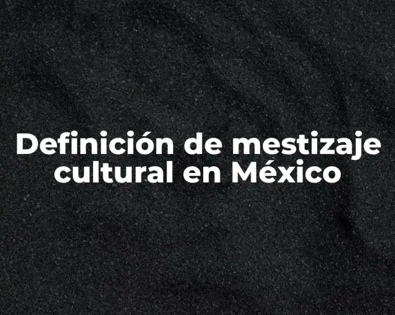 Definición de mestizaje cultural en México
