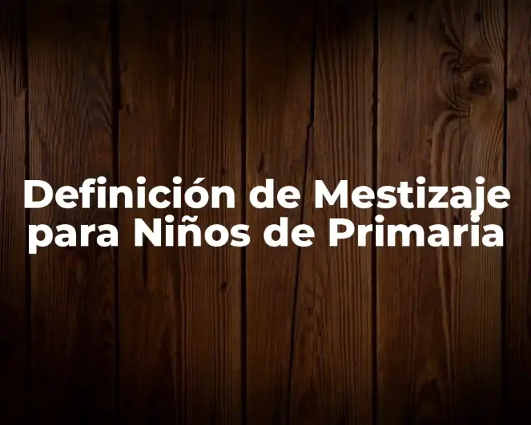 Definición de Mestizaje para Niños de Primaria