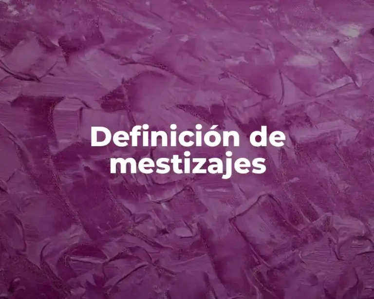 Definición de mestizajes