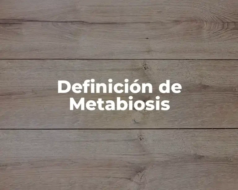 Definición de Metabiosis