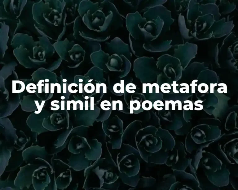 Definición de metafora y simil en poemas
