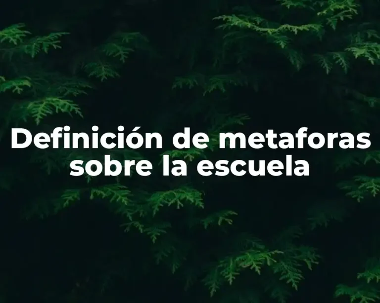 Definición de metaforas sobre la escuela