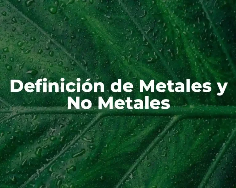 Definición de Metales y No Metales