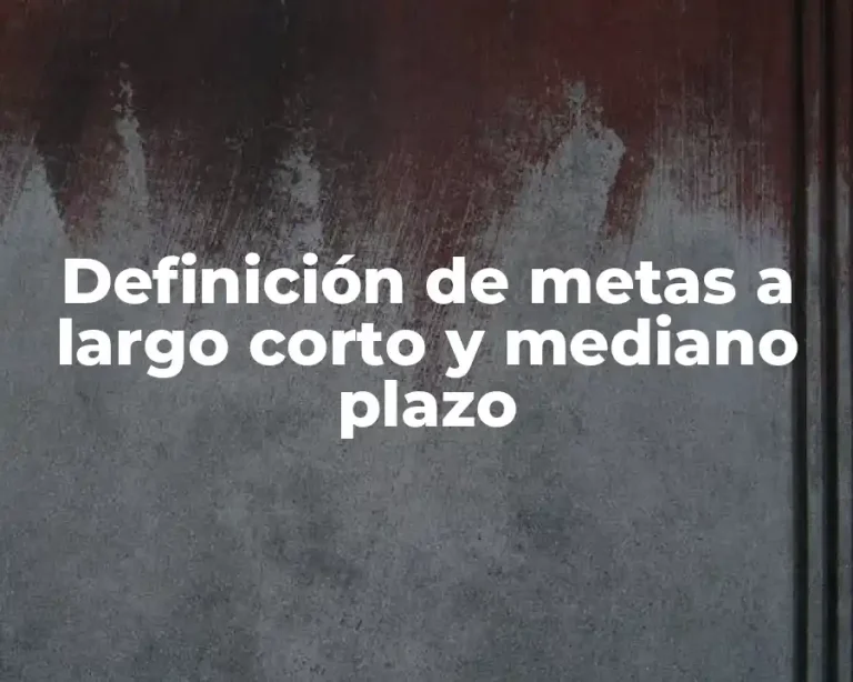 Definición de metas a largo corto y mediano plazo