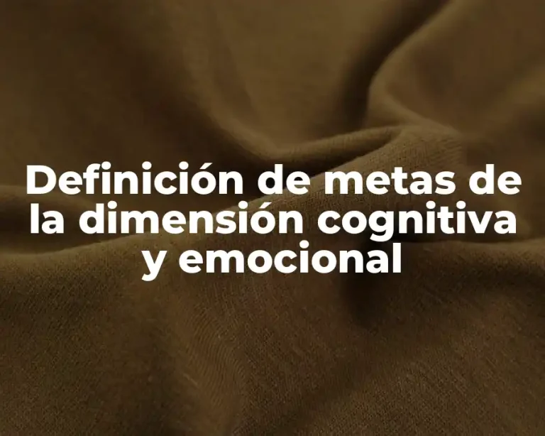 Definición de metas de la dimensión cognitiva y emocional
